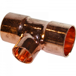 Copper capillary educing tee 22-15mm