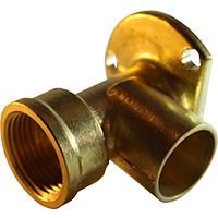 copper capillary wallplate elbow 15 mm